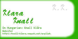 klara knall business card